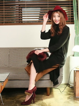 「アイテム（クラッチバッグ、その他）」を使った、kormarchさん（レディース・167cm）の冬コーディネート