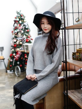 「KORMARCH（コマチ）のアイテム（帽子）」を使った、kormarchさん（レディース・167cm）の冬コーディネート