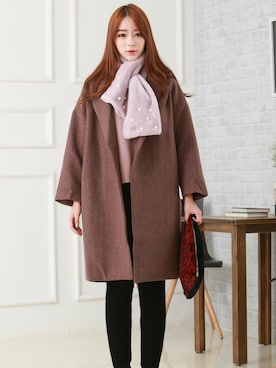 「アイテム（クラッチバッグ、レッド系）」を使った、kormarchさん（レディース・167cm）の冬コーディネート