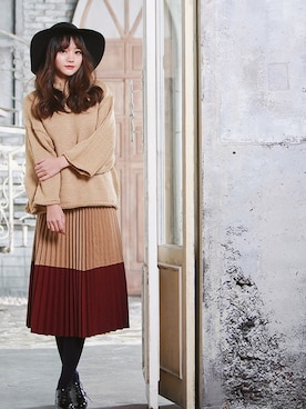 「KORMARCH（コマチ）のアイテム（帽子）」を使った、kormarchさん（レディース・167cm）の冬コーディネート