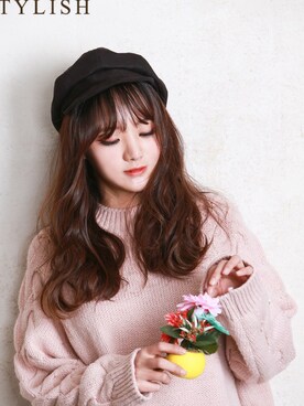 「KORMARCH（コマチ）のアイテム（帽子）」を使った、kormarchさん（レディース・167cm）の冬コーディネート