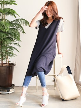 「アイテム（ベスト、その他）」を使った、kormarchさん（レディース・167cm）の春コーディネート