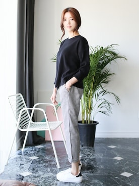 「アイテム（カーゴパンツ）」を使った、kormarchさん（レディース・167cm）の春コーディネート