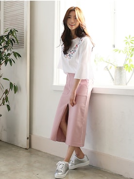 「アイテム（スカート、その他）」を使った、kormarchさん（レディース・167cm）の春コーディネート