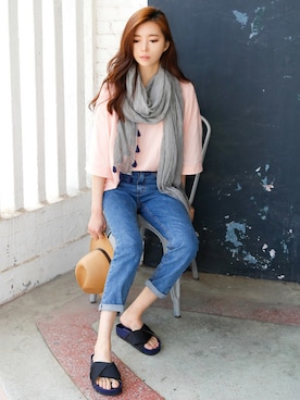 「KORMARCH（コマチ）のアイテム」を使った、kormarchさん（レディース・167cm）の春コーディネート