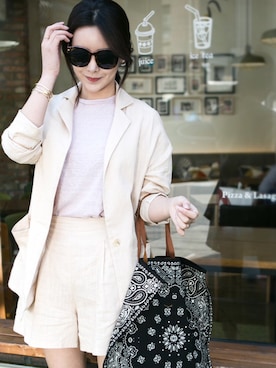 「アイテム（スタジャン）」を使った、kormarchさん（レディース・167cm）の春コーディネート