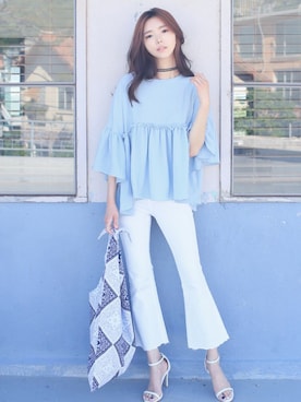 「アイテム（エコバッグ/サブバッグ）」を使った、kormarchさん（レディース・167cm）の春コーディネート