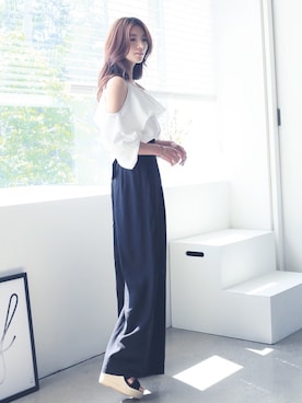 「KORMARCH（コマチ）のアイテム（シャツ/ブラウス）」を使った、kormarchさん（レディース・167cm）の春コーディネート
