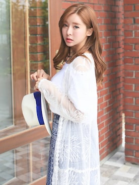 「アイテム（カーディガン/ボレロ、その他）」を使った、kormarchさん（レディース・167cm）の春コーディネート