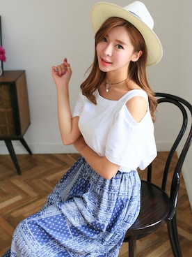 「KORMARCH（コマチ）のアイテム」を使った、kormarchさん（レディース・167cm）の夏コーディネート