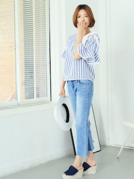 「KORMARCH（コマチ）のアイテム」を使った、kormarchさん（レディース・167cm）の夏コーディネート