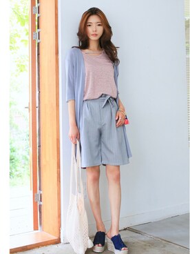 「KORMARCH（コマチ）のアイテム」を使った、kormarchさん（レディース・167cm）の夏コーディネート