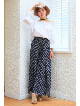 「KORMARCH（コマチ）のアイテム」を使った、kormarchさん（レディース・167cm）の夏コーディネート