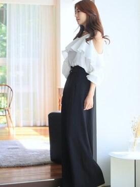 「KORMARCH（コマチ）のアイテム（シャツ/ブラウス）」を使った、kormarchさん（レディース・167cm）の夏コーディネート