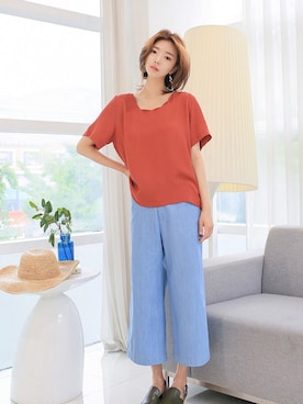 「KORMARCH（コマチ）のアイテム」を使った、kormarchさん（レディース・167cm）の夏コーディネート