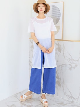 「KORMARCH（コマチ）のアイテム」を使った、kormarchさん（レディース・167cm）の夏コーディネート