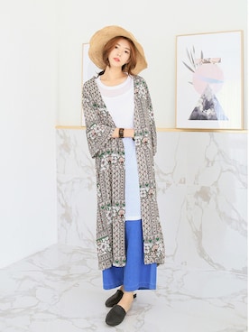 「アイテム（カーディガン/ボレロ、その他）」を使った、kormarchさん（レディース・167cm）の夏コーディネート