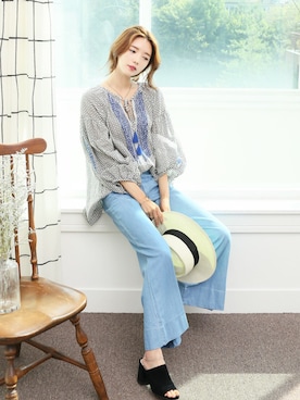 「KORMARCH（コマチ）のアイテム」を使った、kormarchさん（レディース・167cm）の夏コーディネート