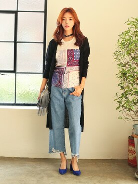 「アイテム（カーディガン/ボレロ、その他）」を使った、kormarchさん（レディース・167cm）の夏コーディネート