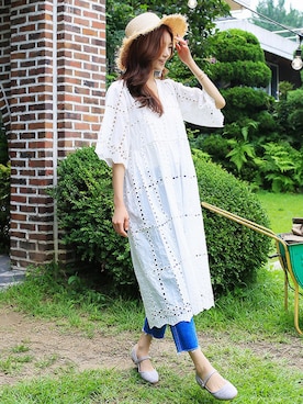 「KORMARCH（コマチ）のアイテム」を使った、kormarchさん（レディース・167cm）の夏コーディネート