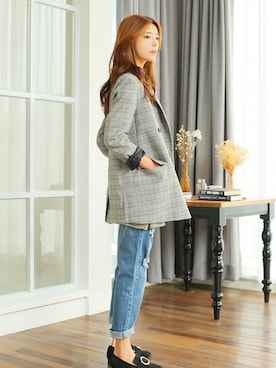 「アイテム（スタジャン）」を使った、kormarchさん（レディース・167cm）の秋コーディネート