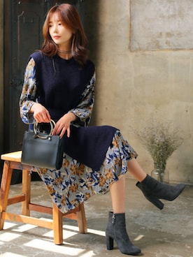 「KORMARCH（コマチ）のアイテム」を使った、kormarchさん（レディース・167cm）の秋コーディネート