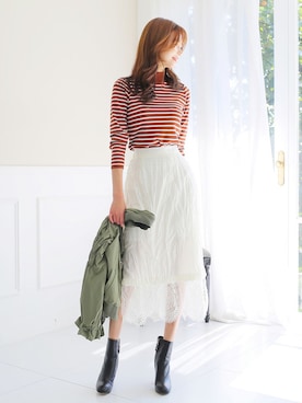 「KORMARCH（コマチ）のアイテム」を使った、kormarchさん（レディース・167cm）の秋コーディネート