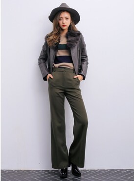 「KORMARCH（コマチ）のアイテム」を使った、kormarchさん（レディース・167cm）の秋コーディネート