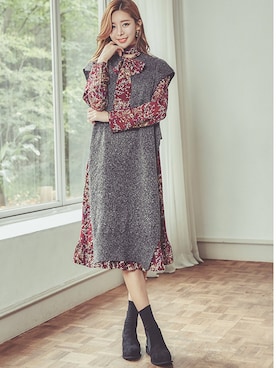 「アイテム（チュニック）」を使った、kormarchさん（レディース・167cm）の秋コーディネート