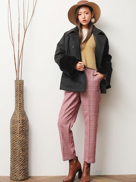 「アイテム（ダッフルコート）」を使った、kormarchさん（レディース・167cm）の秋コーディネート