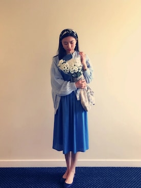 「VINTAGE（ヴィンテージ）のアイテム（ヘアバンド）」を使った、Aliceさん（レディース・173cm）の夏コーディネート