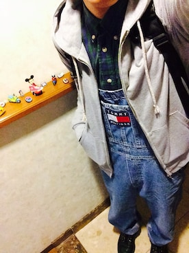 「TOMMY（トミー）のアイテム（オールインワン・サロペット）」を使った、Fubuki Hirataさん（メンズ・165cm）の春コーディネート