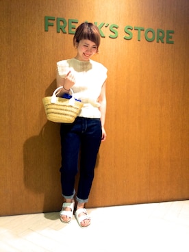 「テーパードデニム」｜sakai moenoさん（レディース・155cm）の春コーディネート