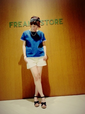 「ブルー x ホワイト」｜sakai moenoさん（レディース・155cm）の春コーディネート