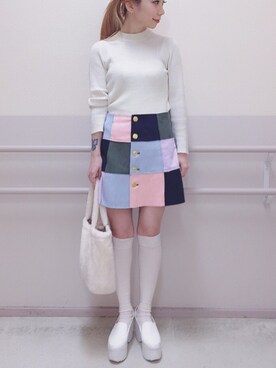 「FIG&VIPER（フィグアンドバイパー）のアイテム（スカート）」を使った、ａｙａさん（レディース・153cm）の冬コーディネート
