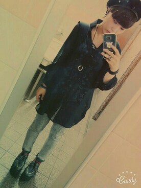 「HELL CAT PUNKS（ヘルキャットパンクス）のアイテム（帽子）」を使った、青空✡さん（レディース・151cm）の夏コーディネート