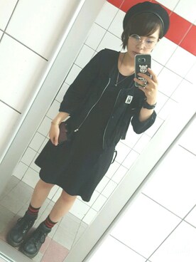 「HELL CAT PUNKS（ヘルキャットパンクス）のアイテム（帽子）」を使った、青空✡さん（レディース・151cm）の夏コーディネート