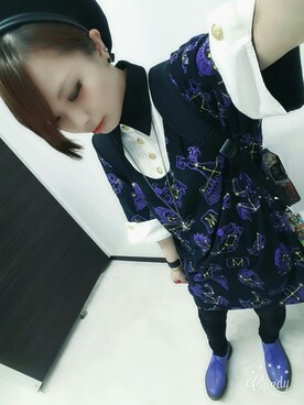 「HELL CAT PUNKS（ヘルキャットパンクス）のアイテム（帽子）」を使った、青空✡さん（レディース・151cm）の秋コーディネート