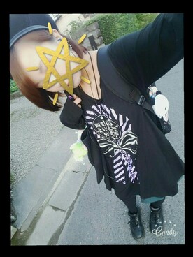 「HELL CAT PUNKS（ヘルキャットパンクス）のアイテム（帽子）」を使った、青空✡さん（レディース・151cm）の秋コーディネート