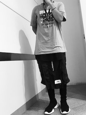 「RickOwens×adidas」｜「アイテム（アクセサリー）」を使った、Takumaさん（メンズ・172cm）の秋コーディネート