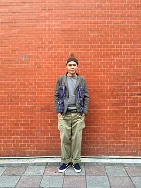 「MUJI」｜「アイテム（その他アウター）」を使った、嘉樂さん（メンズ・168cm）の冬コーディネート