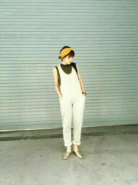 「TODAYFUL（トゥデイフル）のアイテム（サロペット/オーバーオール）」を使った、AYAKA NAGASUEさん（レディース・154cm）の夏コーディネート