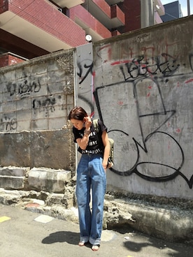 「TODAYFUL（トゥデイフル）のアイテム（バックパック/リュック）」を使った、AYAKA NAGASUEさん（レディース・154cm）の夏コーディネート