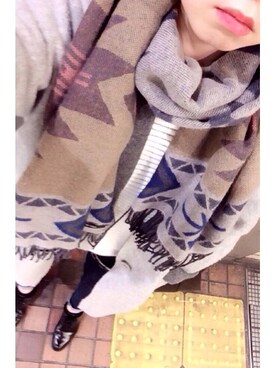 「EMODA（エモダ）のアイテム（ストール/ショール）」を使った、_MaNa_さん（レディース・161cm）の冬コーディネート