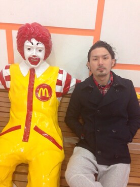 「URBAN RESEARCH（アーバンリサーチ）のアイテム（ピーコート）」を使った、shintoさん（メンズ・165cm）の冬コーディネート