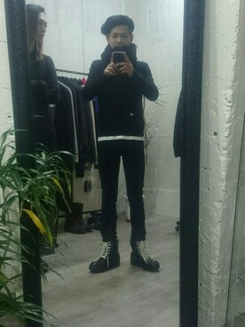 「Saint Laurent（サンローラン）のアイテム（帽子）」を使った、しょーやさん（メンズ・171cm）の春コーディネート