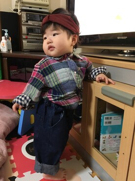 「abcd（ナシ）のアイテム（ジャケット/アウター）」を使った、_________Riamamさん（キッズ・80cm）の秋コーディネート