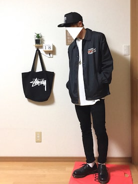 「STUSSY（ステューシー）のアイテム（帽子）」を使った、おさゆうさん（メンズ・168cm）の秋コーディネート