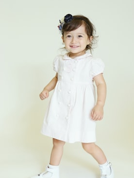 「アイテム（ヘアアクセサリー）」を使った、Annaさん（キッズ・80cm）の夏コーディネート