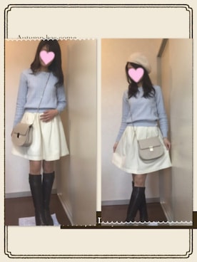 「JUSGLITTY（ジャスグリッティー）のアイテム（バッグ）」を使った、ひまわりさん（レディース・155cm）の秋コーディネート